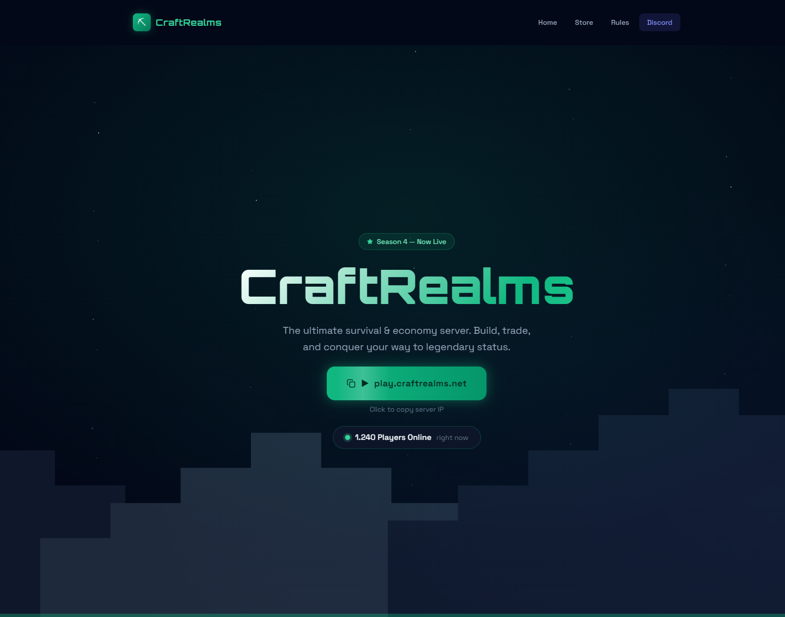 Minecraft Server Landing Page